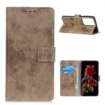 Vintage stijl PU lederen portemonnee Stand hoesje voor Samsung Galaxy S21 Ultra 5G telefoonhoes