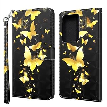 Patroonafdruk Light Spot Decor Wallet Stand Leren telefoonhoes met riem voor Samsung Galaxy S21 Ultra 5G