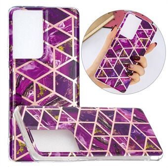 Marmerpatroon Rose Gold Galvaniseren IMD TPU Case voor Samsung Galaxy S21 Ultra 5G telefoon shell