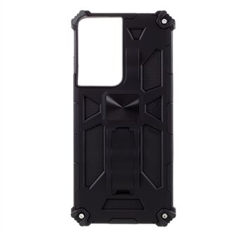 Kwaliteit PC + TPU met standaard magnetische metalen plaat Anti-drop Cover voor Samsung Galaxy S21 Ultra 5G