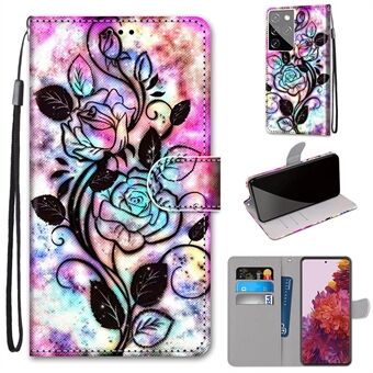 Wallet Stand Design Patroon Afdrukken Lederen Telefoon Cover voor Samsung Galaxy S21 Ultra 5G