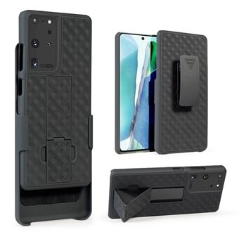 Geweven structuur Ingebouwde standaard PC-hardcase voor Samsung Galaxy S21 Ultra 5G