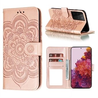 Opdruk Mandala Bloem Portemonnee Lederen Cover voor Samsung Galaxy S21 Ultra 5G Stand Cover