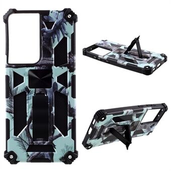 Afneembare 2 in 1 magnetische plaat Camouflage Design beschermhoes voor Samsung Galaxy S21 Ultra 5G