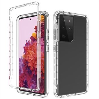 Afneembare 2-in-1 krasvaste transparante kleurverloop Clear TPU + PC Shell voor Samsung Galaxy S21 Ultra 5G