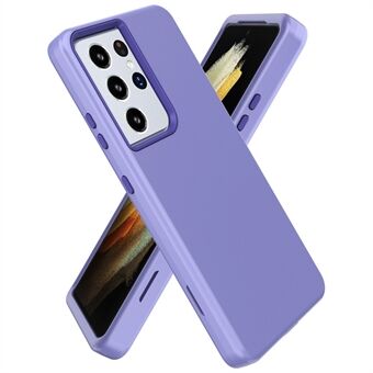 Met rubber gecoate TPU + PC Hybrid Cover Telefoonbeschermhoes voor Samsung Galaxy S21 Ultra 5G