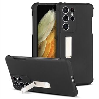 Voor Samsung Galaxy S21 Ultra 5G Anti-kras Mat Zachte TPU Mobiele Telefoon Cover met Standaard en Penhouder: