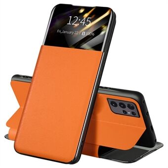 Voor Samsung Galaxy S21 Ultra 5G Kaarthouder Stand PU Lederen Beschermhoes View Window Phone Cover: