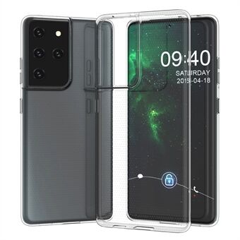 Valbestendige achterkant van de behuizing voor Samsung Galaxy S21 Ultra 5G, 1,5 mm dikker HD Clear Phone Cover Soft TPU beschermende schaal