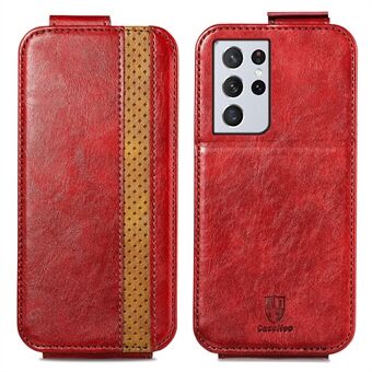 Caseneo 003 Serie Voor Samsung Galaxy S21 Ultra 5G Splicing Pu Leather Phone Case Stand Kaarthouder Shockproof telefoon Cover