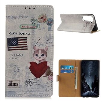 Patroonprintbeschermer voor Samsung Galaxy S21 + 5G Wallet Stand lederen tas