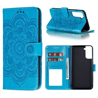 Opdruk Mandala Flower Leather Protector Cover voor Samsung Galaxy S21 + 5G Stand Cover