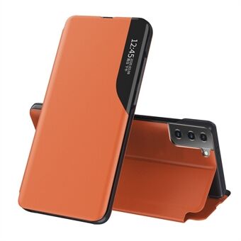 Zie Window Flip Leather Phone Stand Cover voor Samsung Galaxy S21 + 5G