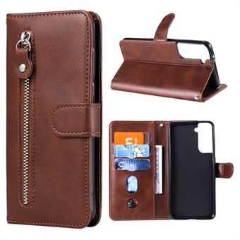 Leren portemonnee met ritsvak Stand case voor Samsung Galaxy S21 + 5G
