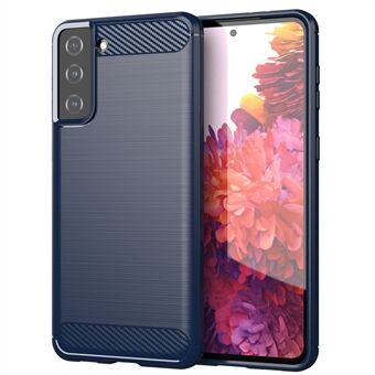 1,8 mm ultradunne zachte TPU-cover Warmteafvoer van telefoonhoes met koolstofvezeltextuur met geborsteld oppervlak voor Samsung Galaxy S21 + 5G