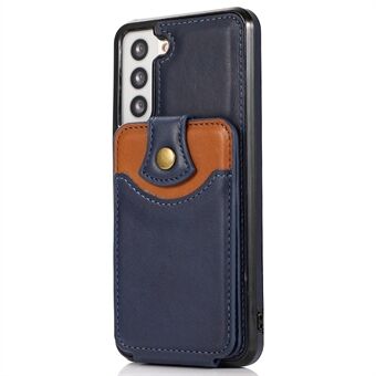 Voor Samsung Galaxy S21 + 5G Valbestendig PU Leer Gecoat TPU Cover Kickstand Telefoon Case met Verticale Flip Card Pocket