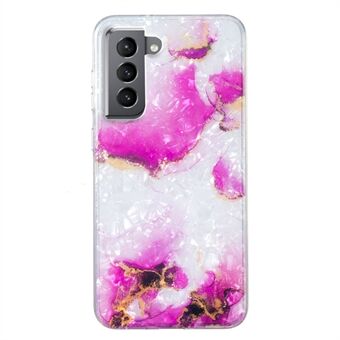 Voor Samsung Galaxy S21+ 5G TPU Marble Flower Phone Case IMD Shell Pattern Scratch hoes