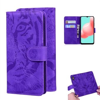 Wallet Leather Phone Stand Case voor Samsung Galaxy A32 5G Tiger Face Imprinting Cover