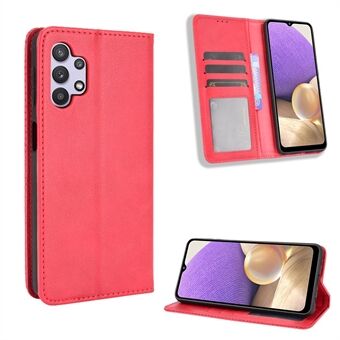 Magnetische Vintage Style Wallet Stand Phone Case Cover voor Samsung Galaxy A32 5G