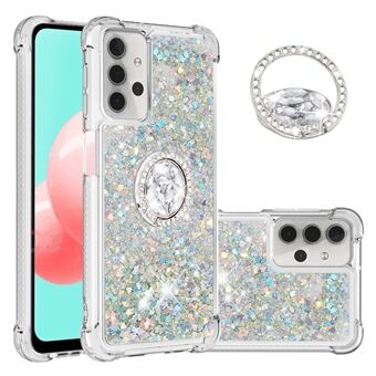 Glitter Pailletten Drijfzand Ontwerp TPU Telefoon Beschermhoes met Ring Kickstand voor Samsung Galaxy A32 5G / M32 5G