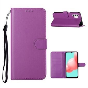 Stand Wallet Design Effen lederen beschermhoes Magnetische sluiting Flip Case voor Samsung Galaxy A32 5G / M32 5G