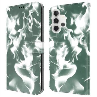 Volledige bescherming Fog Pattern Printing Lederen portemonnee Design Stand Phone Cover voor Samsung Galaxy A32 5G