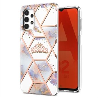 Bloemenpatroon 2,0 mm IMD IML galvaniserende marmeren hoes Shell TPU-telefoonhoes voor Samsung Galaxy A32 5G / M32 5G