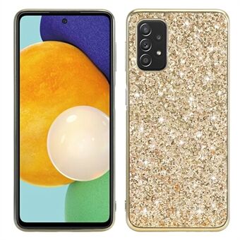 Shiny pailletten design-gecoat TPU-frame + valbestendige hybride shell-cover voor pc voor Samsung Galaxy A32 5G