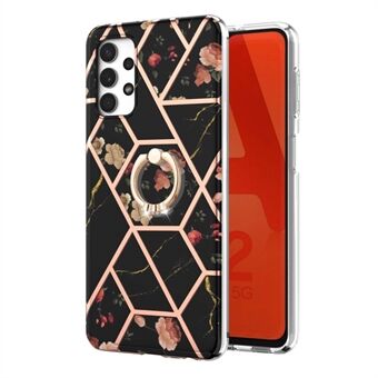 Marmeren patroon IMD ontwerp TPU telefoon beschermhoes met Ring standaard voor Samsung Galaxy A32 5G / M32 5G