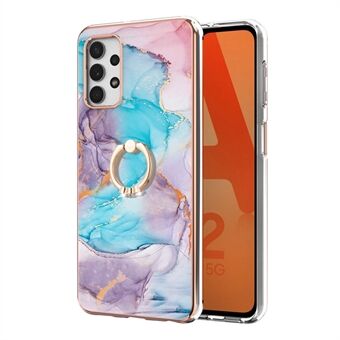 Marmeren patroon IMD ontwerp TPU telefoon beschermhoes met Ring standaard voor Samsung Galaxy A32 5G / M32 5G