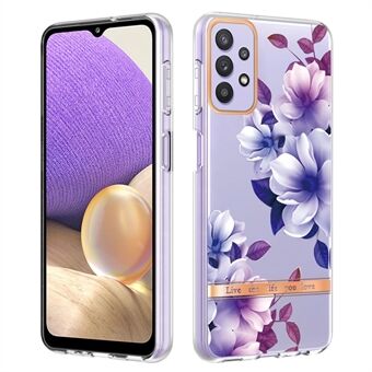 Slank, valbestendig bloemenletterontwerp IML IMD-galvanisatie, zachte TPU-telefoonhoes voor Samsung Galaxy A32 5G / M32 5G