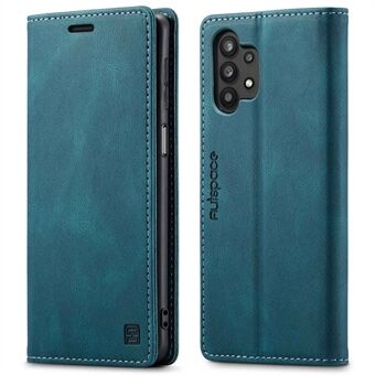 AUTSPACE A01-serie voor Samsung Galaxy A32 5G/M32 5G PU lederen beschermhoes, stootvaste RFID-blokkerende magnetische sluiting Vintage Frosted Wallet Stand Flip Cover