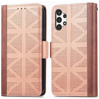 For Samsung Galaxy A32 5G/M32 5G Cross Rhombus Imprinted PU Leather Anti-drop Phone Case Wallet Stand Protective Cover