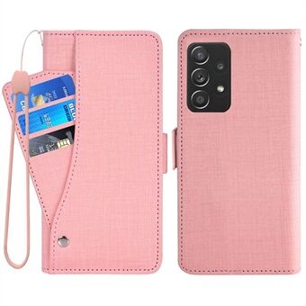 Voor Samsung Galaxy A32 5G/M32 5G Roterende Kaartsleuf Telefoon Case Jean Doek Textuur PU Lederen Portemonnee Stand Cover: