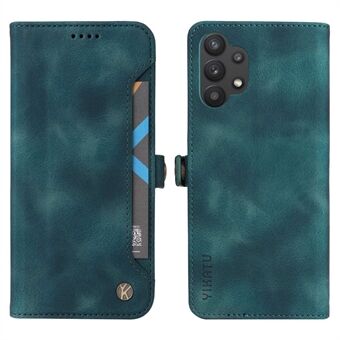 YIKATU YK-002 Voor Samsung Galaxy A32 5G/M32 5G Skin-touch Gevoel PU Lederen Portemonnee Bekijken Stand Shell Outer Card Slot Phone Case