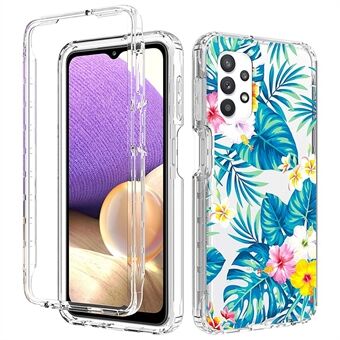 Voor Samsung Galaxy A32 5G/M32 5G Afneembare 2-in-1 PC Frame + TPU Cover Stijlvolle Patroon Afdrukken Clear Telefoon Drop-proof Case