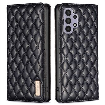 Rhombus KLEUR BF Stijl-16 Voor Samsung Galaxy A32 5G/M32 5G Ruit Bedrukt Anti- Scratch PU Lederen Telefoon Case met Kaarthouder Stand