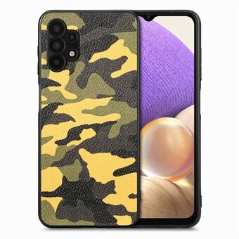 Voor Samsung Galaxy A32 5G / M32 5G Camouflage Patroon PU Leer Gecoat PC + TPU Case Mobiele Telefoon Cover