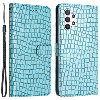 Voor Samsung Galaxy A32 5G / M32 5G Lederen Cover Horizontale Stand Portemonnee Krokodil Textuur Telefoon Case met Draagriem