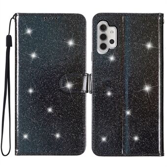 Voor Samsung Galaxy A32 5G / M32 5G PU Leren Wallet Stand Hoesje Glanzende Anti-val Telefoonhoes