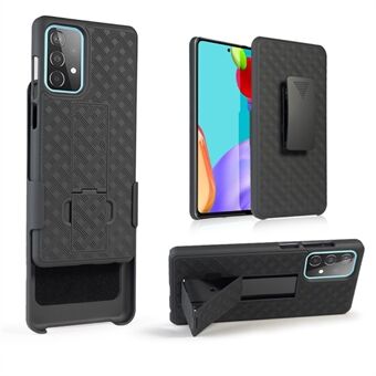 Draaibare riemclip Holster geweven textuur PC + TPU hybride hoes voor Samsung Galaxy A52 4G/5G / A52s 5G