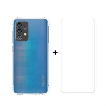 ENKAY HAT Prince antislip ontwerp transparant TPU-hoesje met 0,26 mm 9H 2.5D gehard glas schermfilm voor Samsung Galaxy A52 4G / 5G / A52s 5G