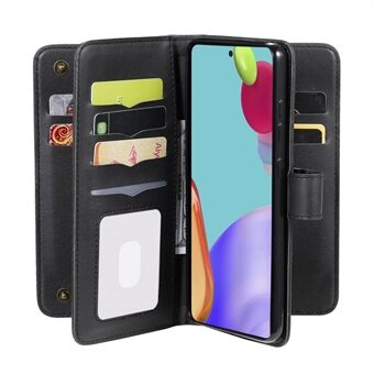 KT Multi-functionele Series-1 Anti- Scratch Lederen Telefoon Shell Wallet Cover met 10 Kaartsleuven voor Samsung Galaxy A52 4G/5G / A52s 5G