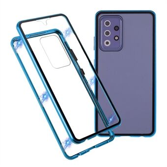 Voor Samsung Galaxy A52 4G / 5G / A52s 5G telefoonhoes magnetische adsorptie metalen frame + dubbelzijdig gehard glas doorzichtige hoes