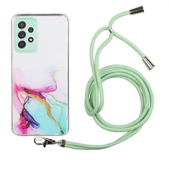 Verstelbaar Lanyard Design Marmerpatroon Flexibel TPU-hoesje voor Samsung Galaxy A52 4G/5G / A52s 5G