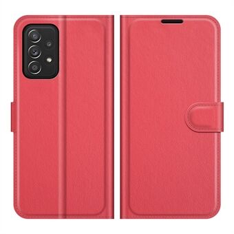 Portemonnee ontwerp folio flip litchi textuur beschermende zachte pu lederen telefoonhoes met Stand voor Samsung galaxy a52s 5g/a52 4g/5g