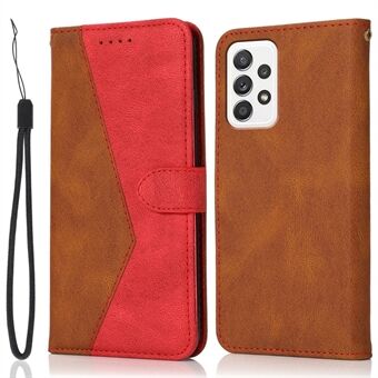 Schokbestendig Bi-color splicing Stand Wallet Case Leather Shell voor Samsung Galaxy A52s 5G/A52 4G/5G