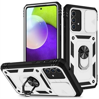 Slide Camera Cover Design Hybrid Phone Case Kickstand Shell met kaarthouder voor Samsung Galaxy A52s 5G/A52 4G / 5G