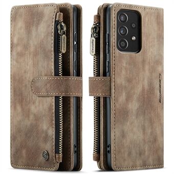 CASEME C30-serie allround schokbestendige PU lederen portemonnee hoes met 10 kaartsleuven en ritsvak voor Samsung Galaxy A52s 5G/A52 4G/5G