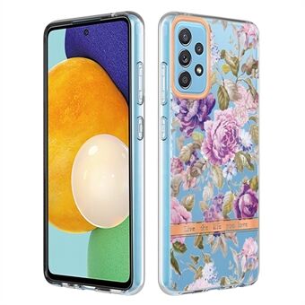 LB5-serie bloemen IMD IML TPU-telefoonhoes Vingerafdrukvrij Skin-Touch galvaniseren telefoonhoes voor Samsung Galaxy A52 4G/5G/A52s 5G